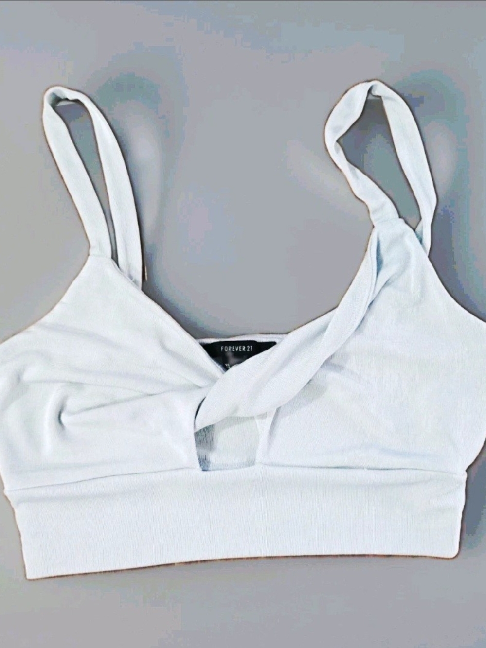 Forever 21 Women’s Medium White Twist Front Crop Cami Top